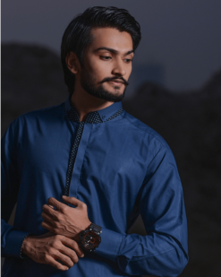 Men Blue Kameez Shalwar | Wash n Wear