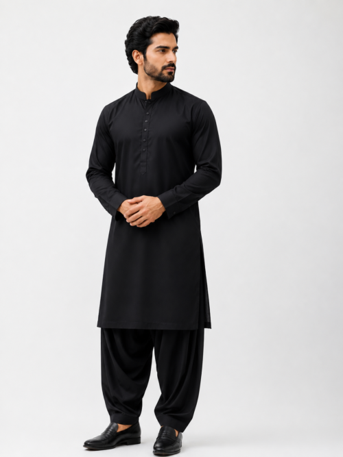 Elegant Black Shalwar Kameez